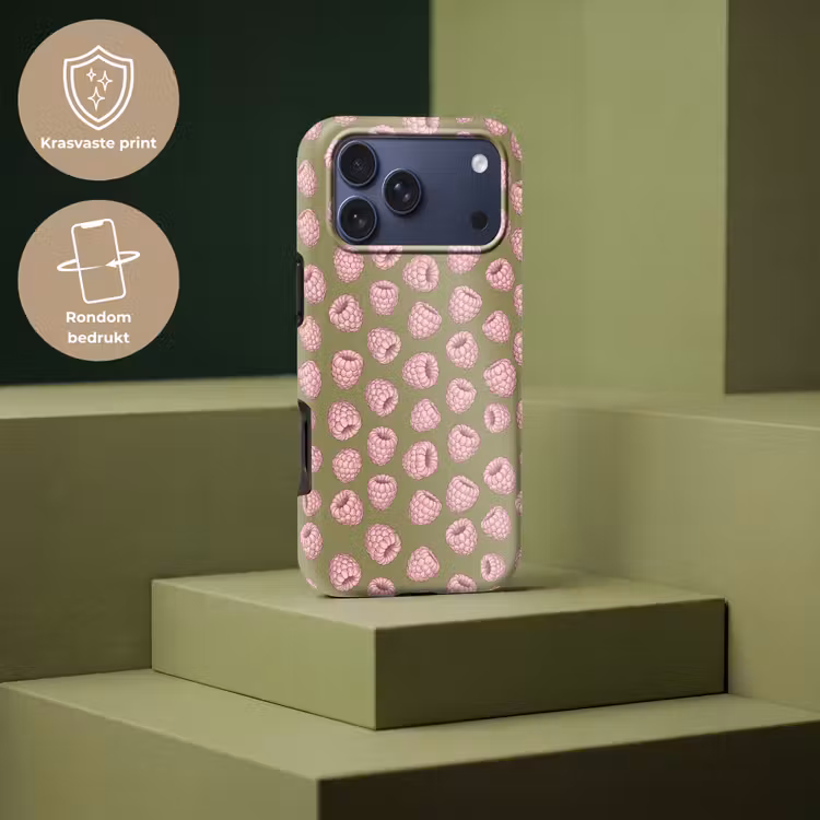 Telefoonhoesje Toughcase - Eten - Patroon - Illustratie - Roze - Groen — 7