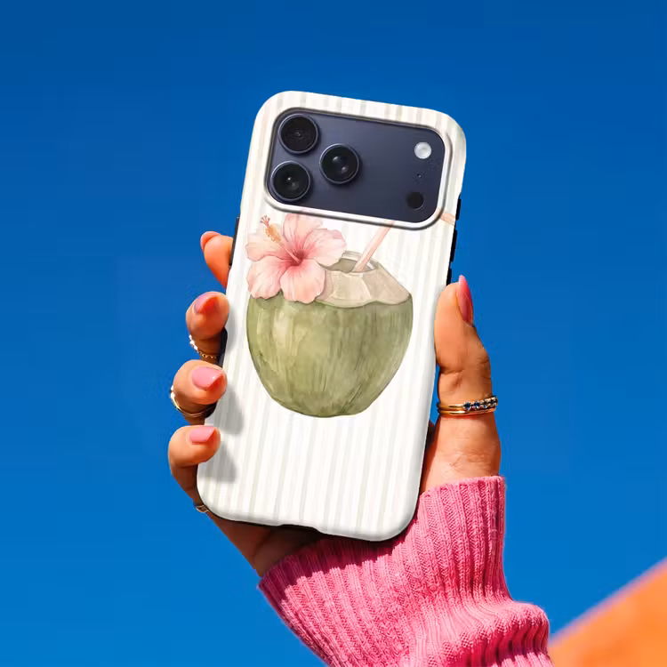 Telefoonhoesje Toughcase - Kokosnoot - Drank - Tropisch - Illustratie - Zomer — 2