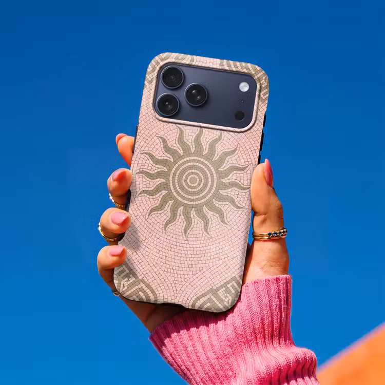 Telefoonhoesje Toughcase - Mozaïek - Zon - Patroon - Klassiek - Roze — 2