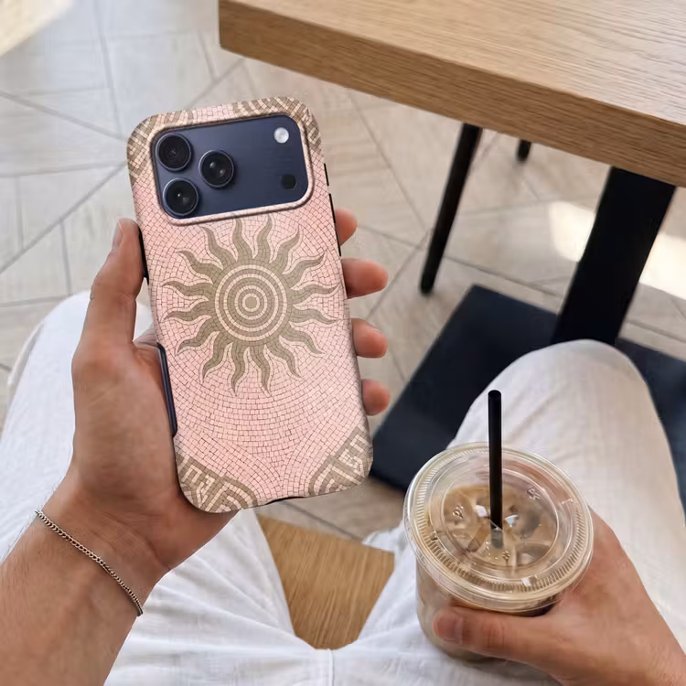 Telefoonhoesje Toughcase - Mozaïek - Zon - Patroon - Klassiek - Roze — 4