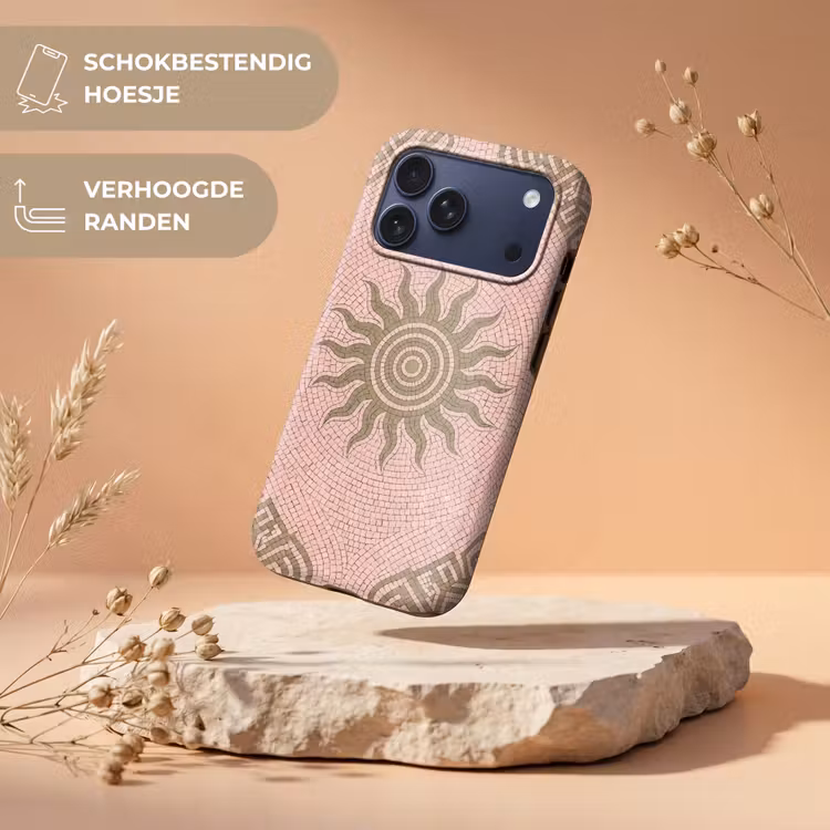 Telefoonhoesje Toughcase - Mozaïek - Zon - Patroon - Klassiek - Roze — 5