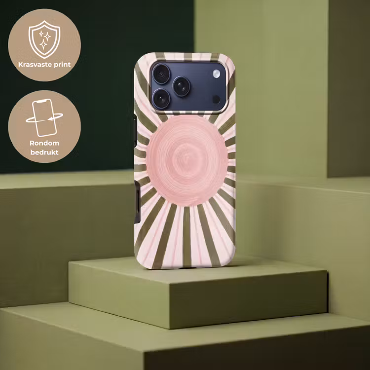 Telefoonhoesje Toughcase - Patroon - Cirkel - Stralen - Abstract - Roze — 7