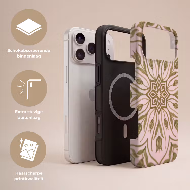 Telefoonhoesje Toughcase - Patroon - Mandala - Decoratie - Abstract - Groen — 3