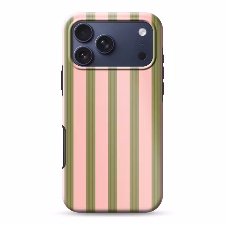 Telefoonhoesje Toughcase - Patroon - Strepen - Abstract - Roze - Groen — 1