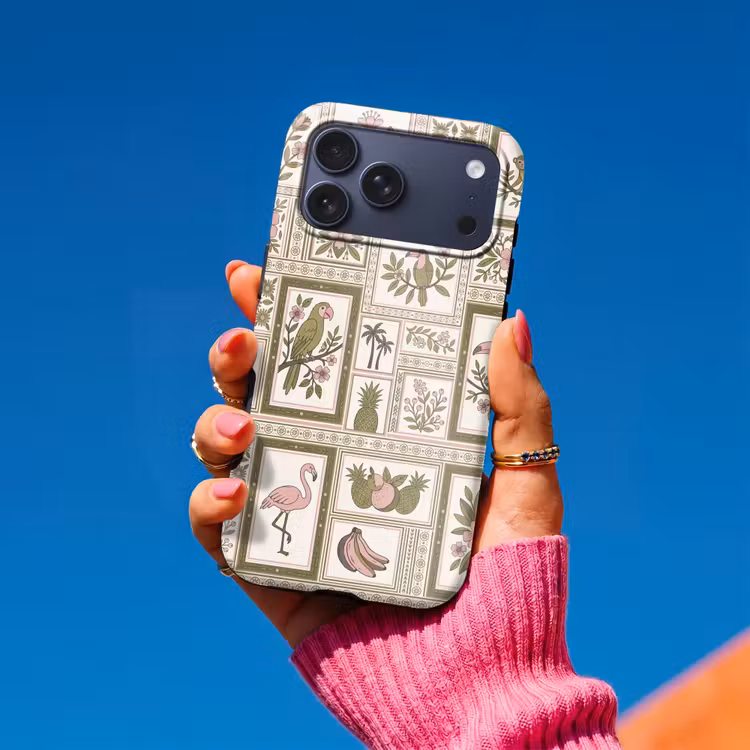 Telefoonhoesje Toughcase - Vogel - Tropisch - Patroon - Decoratief - Groen — 2