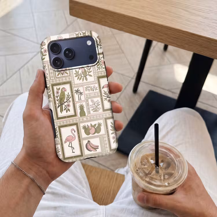 Telefoonhoesje Toughcase - Vogel - Tropisch - Patroon - Decoratief - Groen — 4
