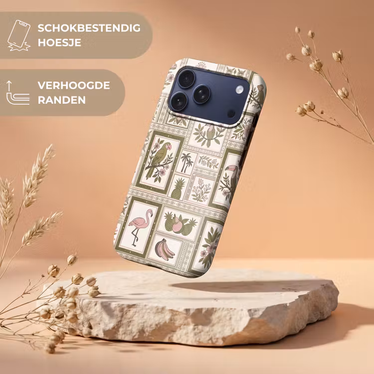Telefoonhoesje Toughcase - Vogel - Tropisch - Patroon - Decoratief - Groen — 5