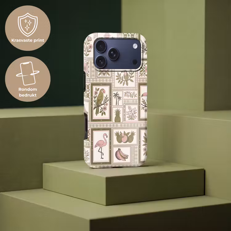 Telefoonhoesje Toughcase - Vogel - Tropisch - Patroon - Decoratief - Groen — 7