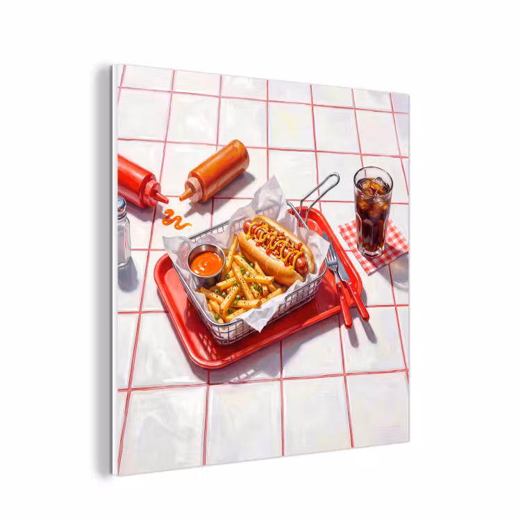Forex - Eten - Hotdog - Fastfood - Modern - Rood — 1