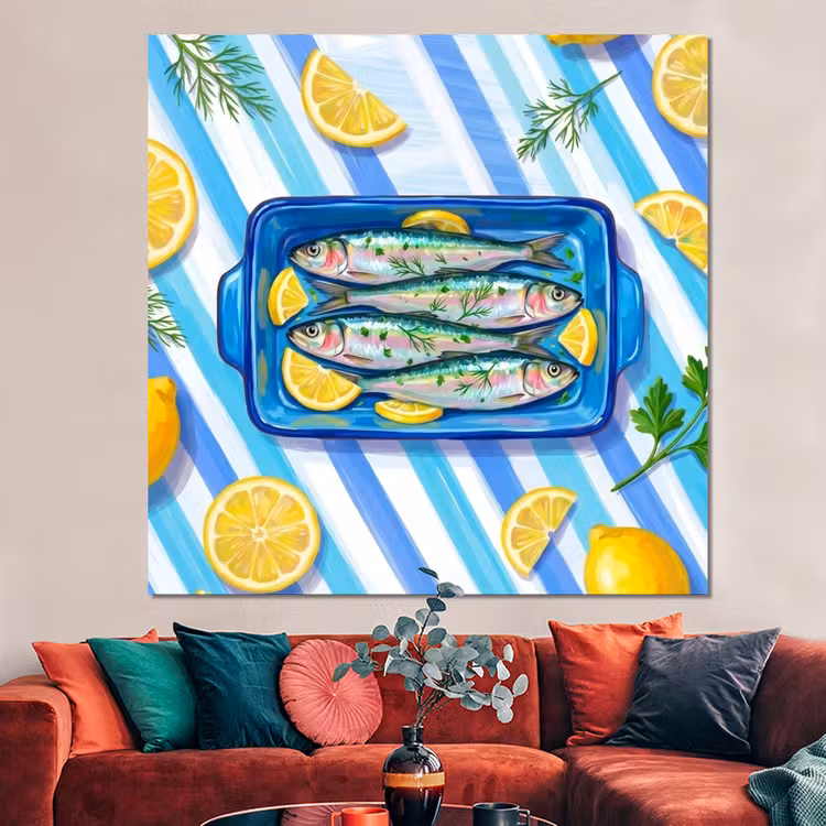 Forex - Vis - Citroen - Kruiden - Eten - Blauw — 3