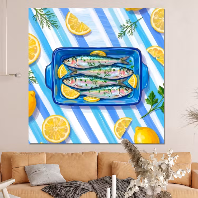 Forex - Vis - Citroen - Kruiden - Eten - Blauw — 4