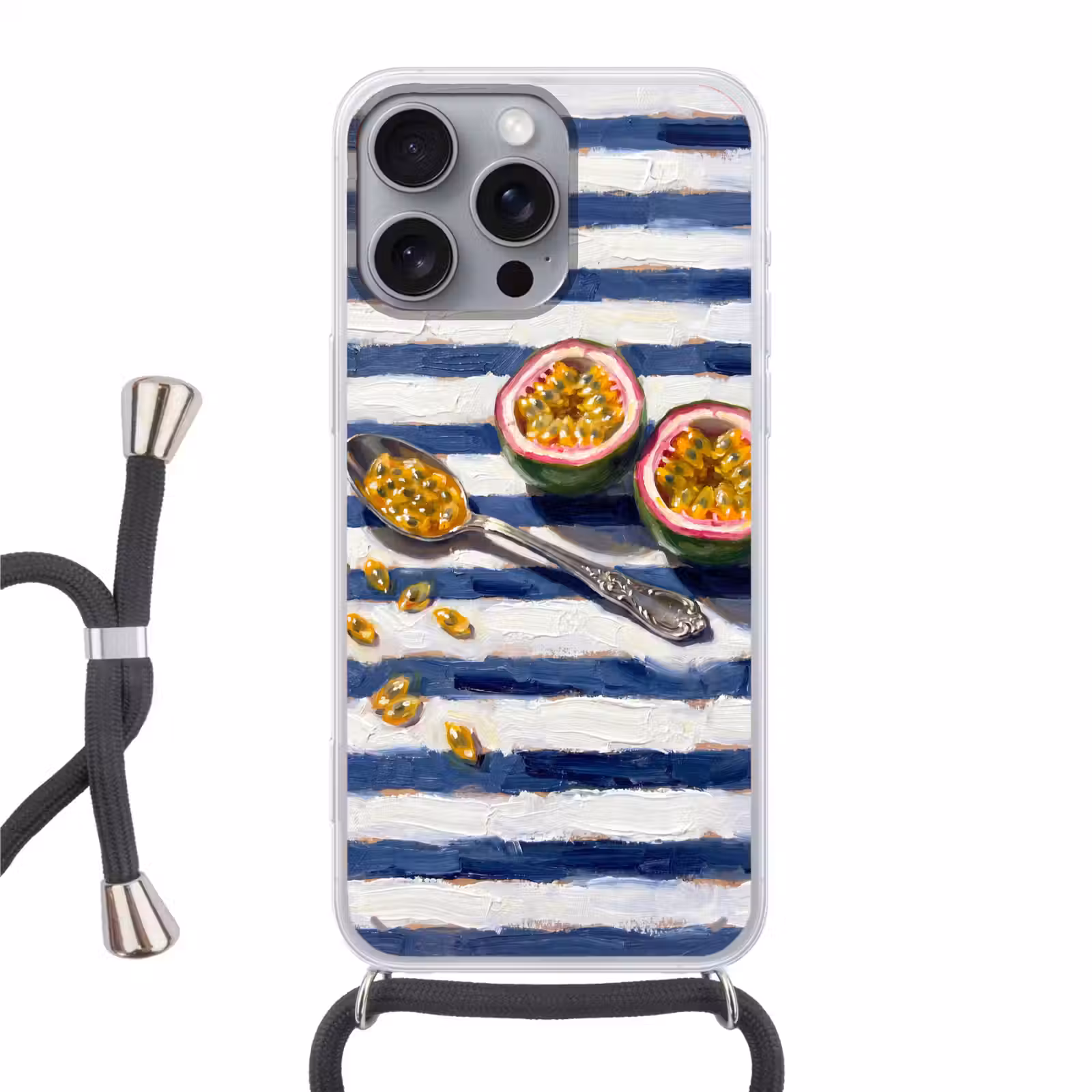 Telefoonhoesje met koord - Eten - Passievrucht - Tropisch - Modern - Kleurrijk — 1