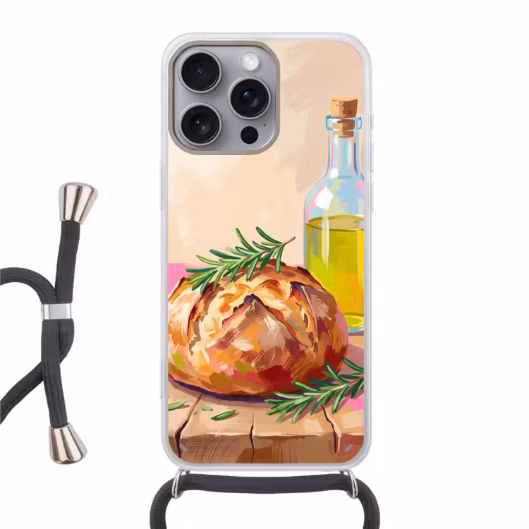 Telefoonhoesje met koord - Eten - Brood - Olijfolie - Abstract - Keuken — 1