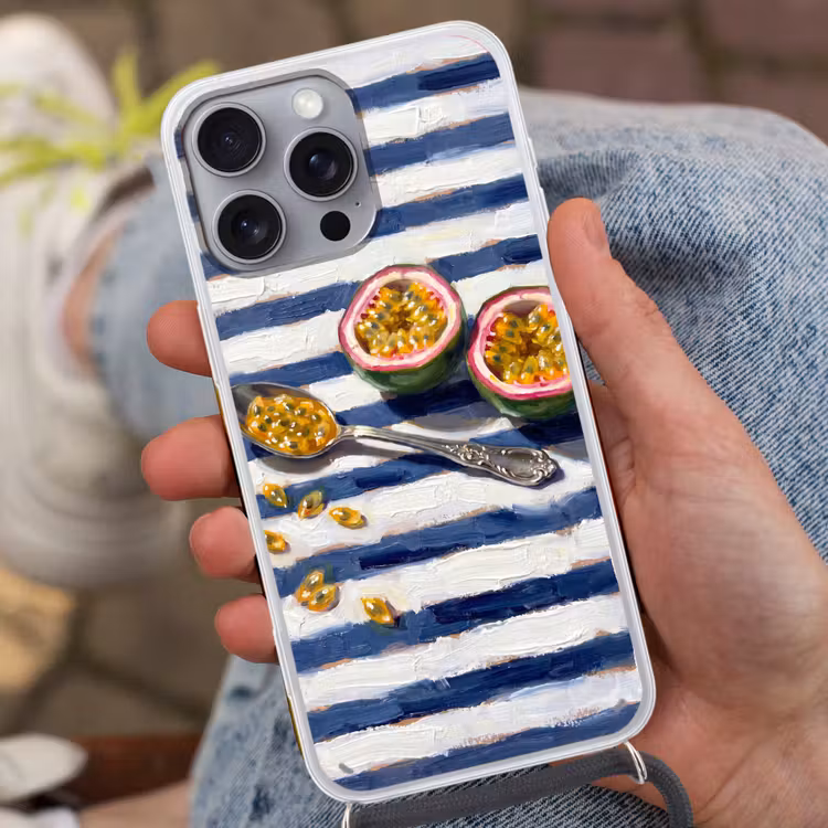 Telefoonhoesje met koord - Eten - Passievrucht - Tropisch - Modern - Kleurrijk — 2