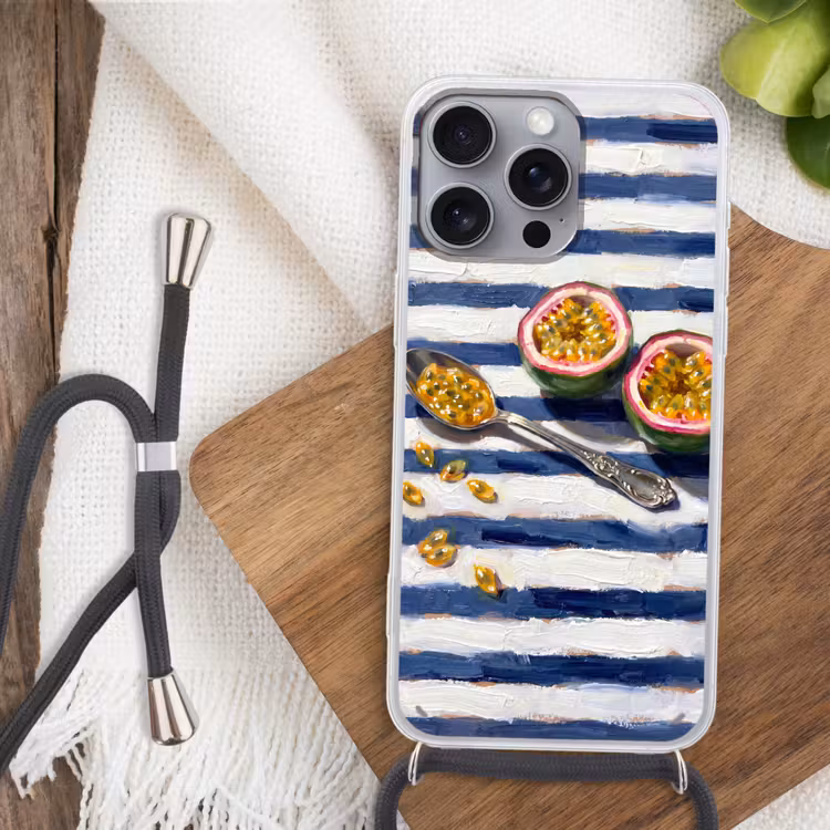 Telefoonhoesje met koord - Eten - Passievrucht - Tropisch - Modern - Kleurrijk — 3
