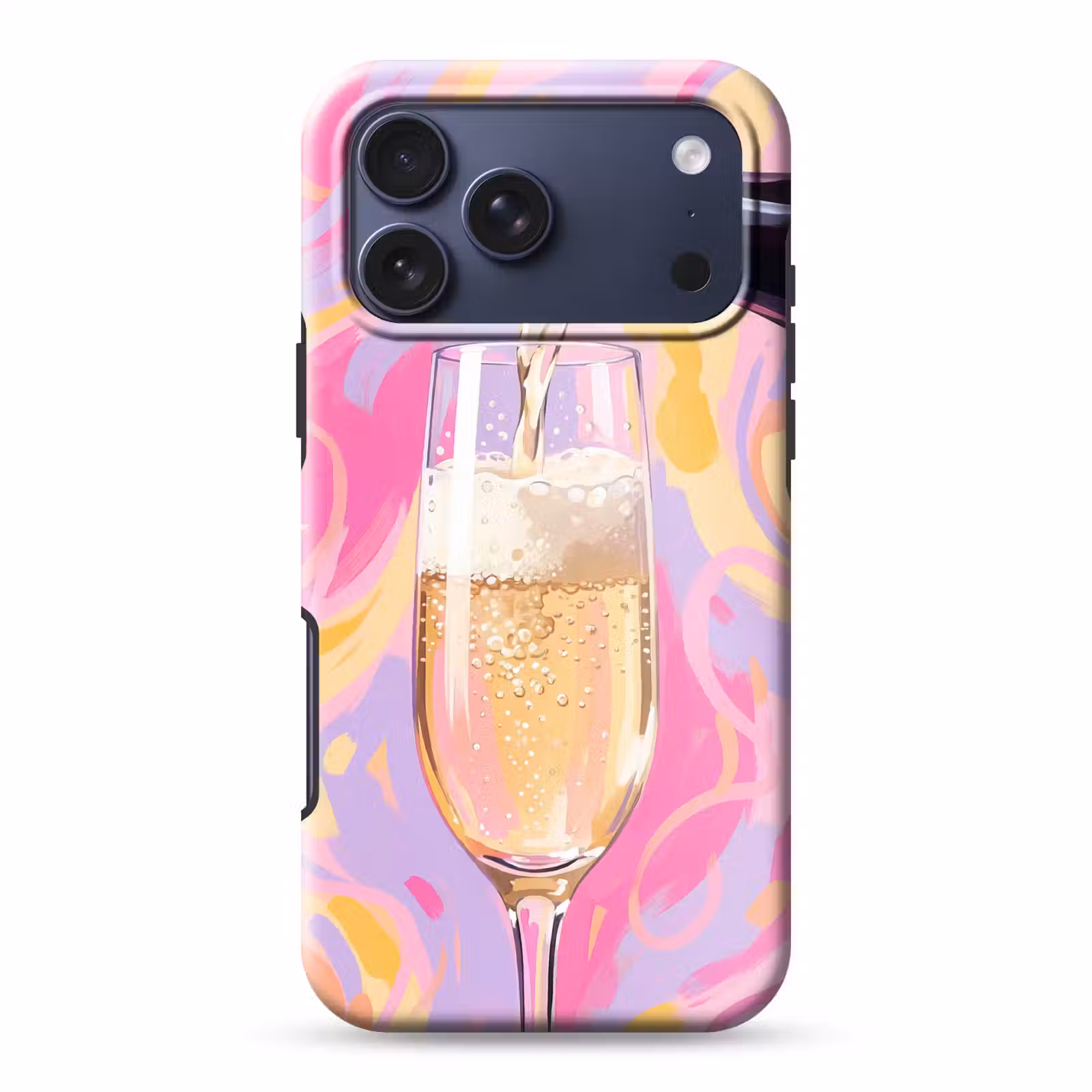 Telefoonhoesje Toughcase - Drank - Inschenken - Feest - Abstract - Roze — 1