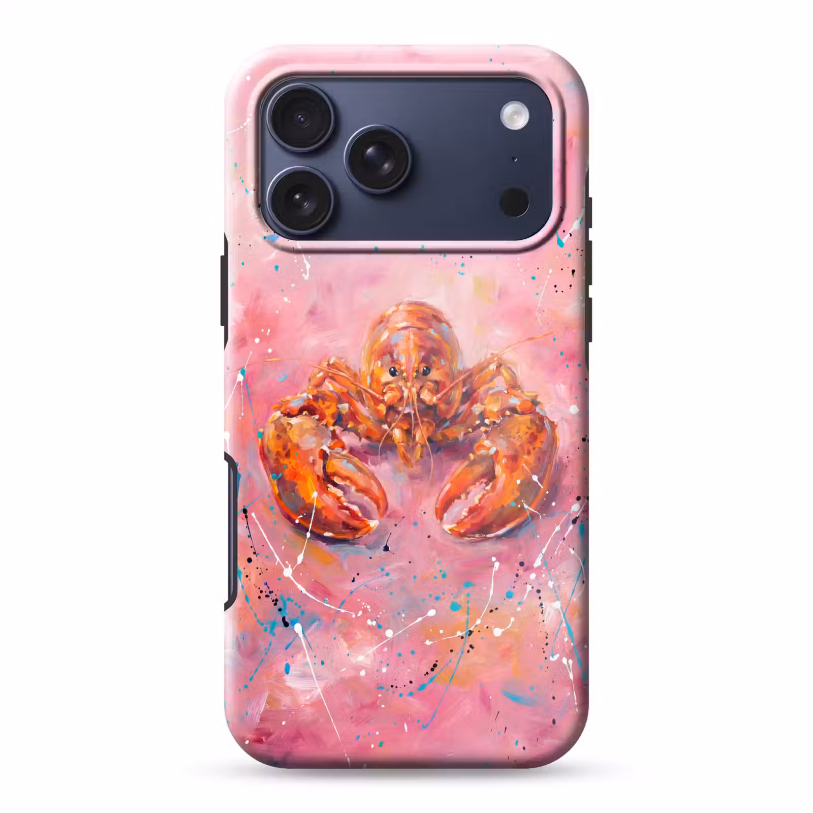 Telefoonhoesje Toughcase - Zeeleven - Kreeft - Spatters - Abstract - Roze — 1