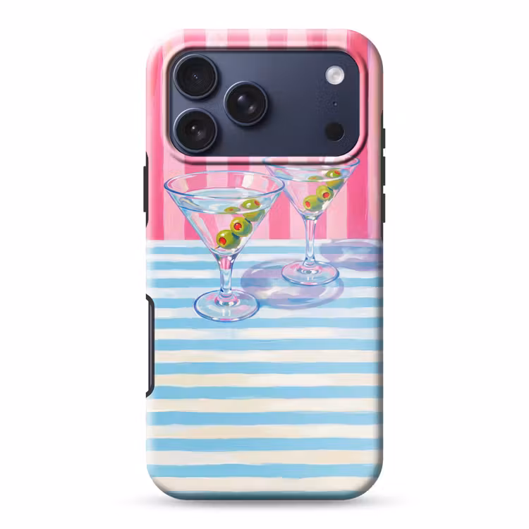 Telefoonhoesje Toughcase - Cocktail - Olijven - Kunst - Modern - Roze — 1