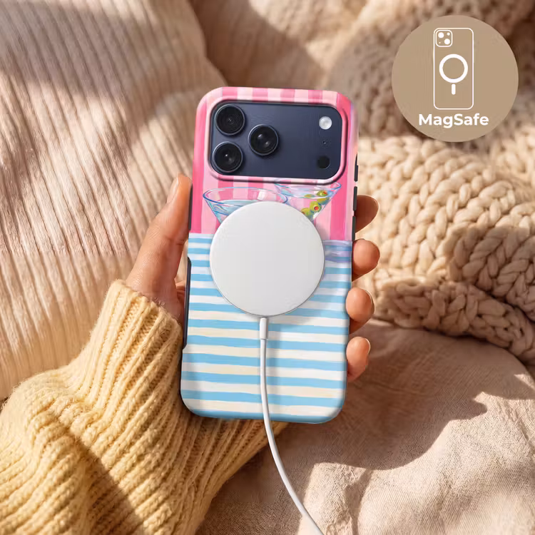 Telefoonhoesje Toughcase - Cocktail - Olijven - Kunst - Modern - Roze — 8