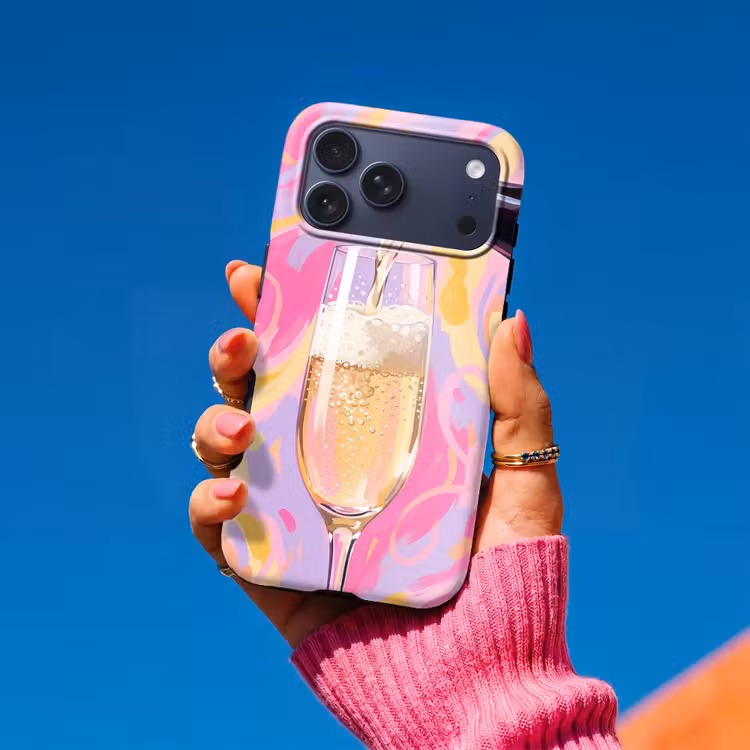 Telefoonhoesje Toughcase - Drank - Inschenken - Feest - Abstract - Roze — 2