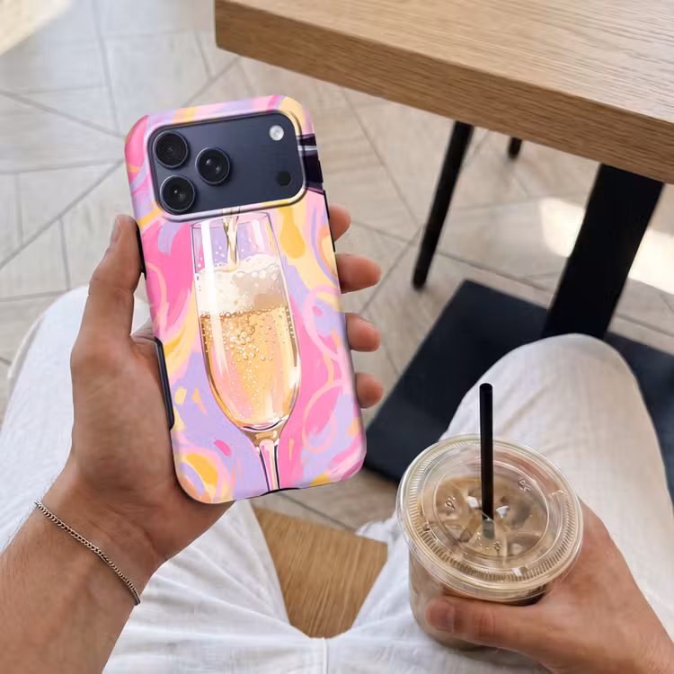Telefoonhoesje Toughcase - Drank - Inschenken - Feest - Abstract - Roze — 4