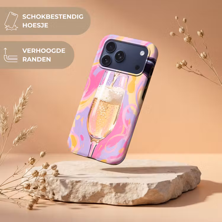 Telefoonhoesje Toughcase - Drank - Inschenken - Feest - Abstract - Roze — 5