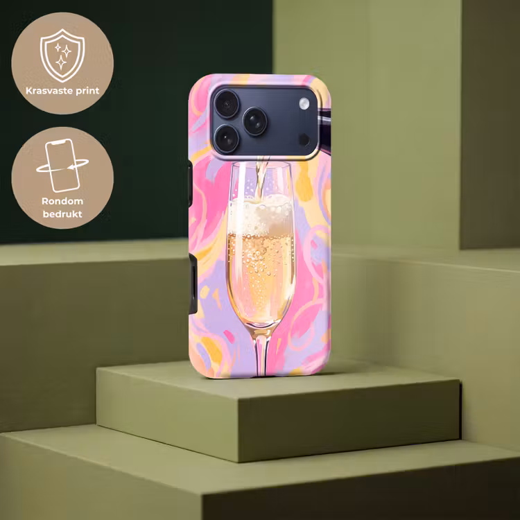 Telefoonhoesje Toughcase - Drank - Inschenken - Feest - Abstract - Roze — 7