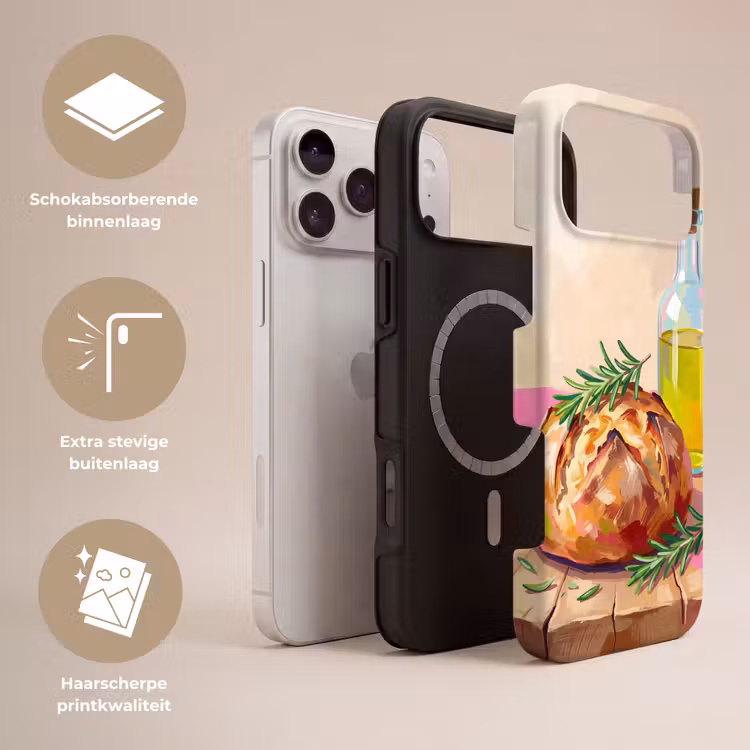 Telefoonhoesje Toughcase - Eten - Brood - Olijfolie - Abstract - Keuken — 3