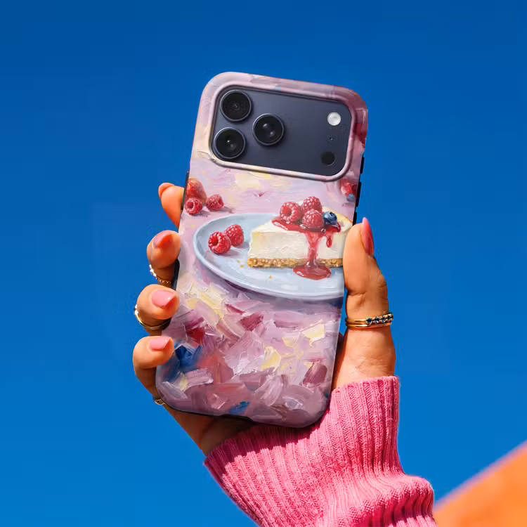Telefoonhoesje Toughcase - Eten - Cheesecake - Bessen - Abstract - Roze — 2