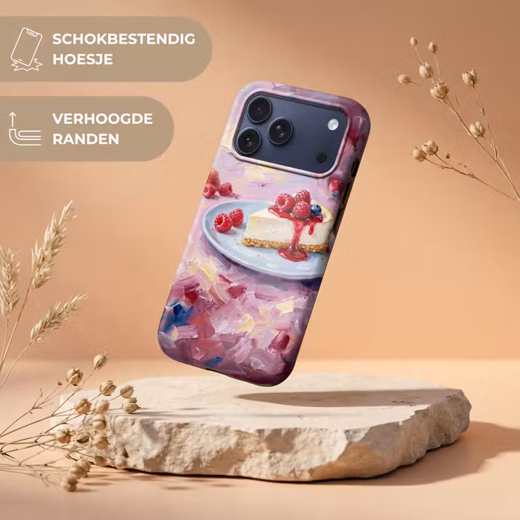 Telefoonhoesje Toughcase - Eten - Cheesecake - Bessen - Abstract - Roze — 5