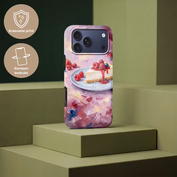 Telefoonhoesje Toughcase - Eten - Cheesecake - Bessen - Abstract - Roze — 7