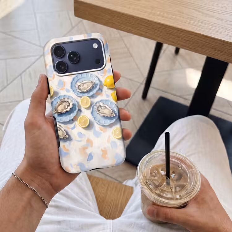 Telefoonhoesje Toughcase - Eten - Oesters - Citroenen - Modern - Geel — 4