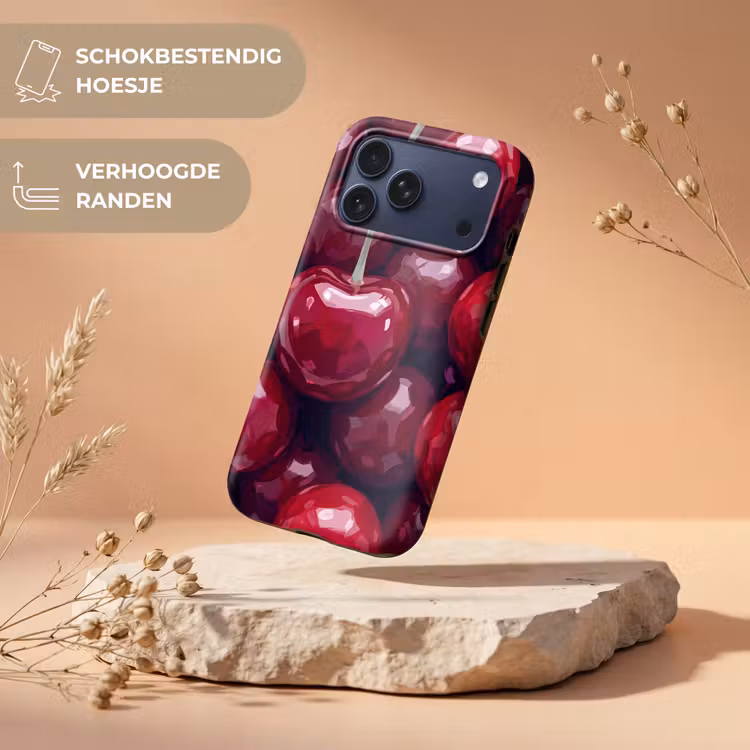 Telefoonhoesje Toughcase - Fruit - Kersen - Eten - Modern - Rood — 5