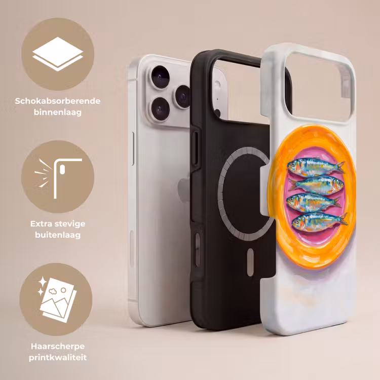 Telefoonhoesje Toughcase - Vis - Vier - Eten - Modern - Kleurrijk — 3