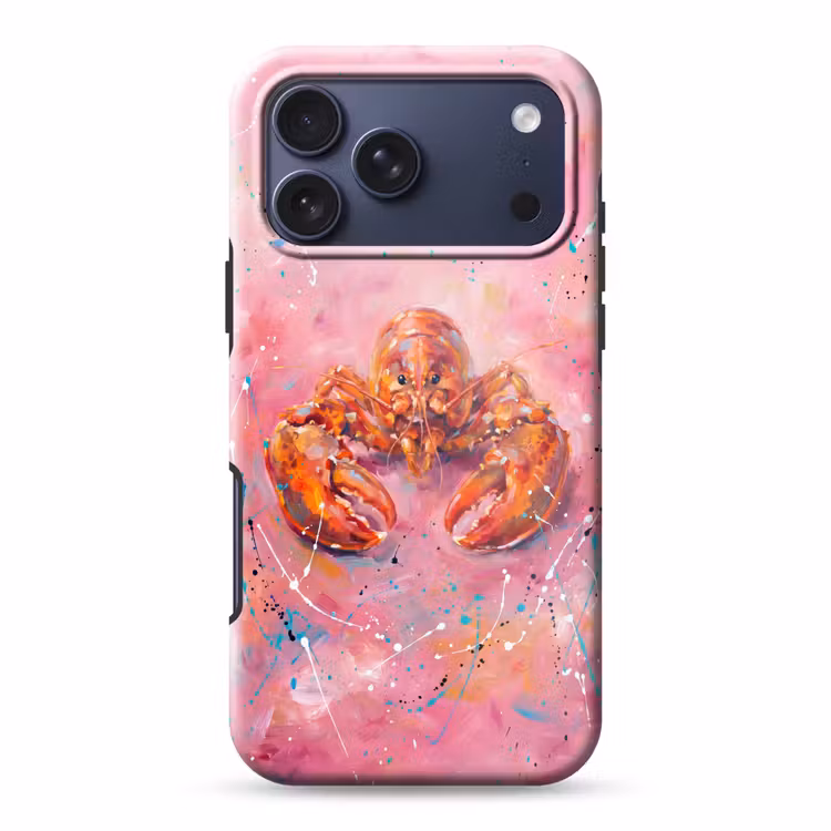 Telefoonhoesje Toughcase - Zeeleven - Kreeft - Spatters - Abstract - Roze — 1