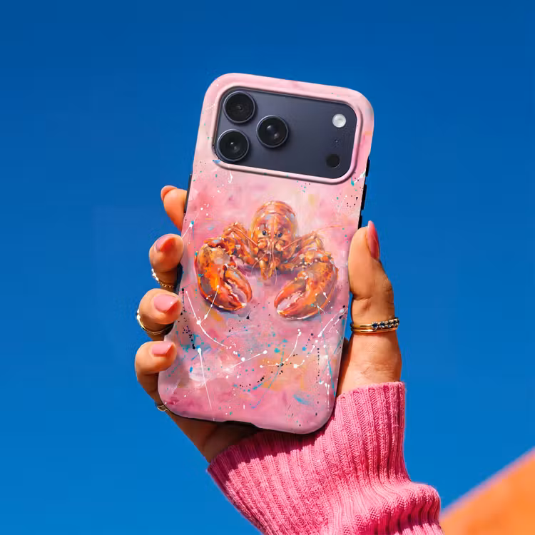 Telefoonhoesje Toughcase - Zeeleven - Kreeft - Spatters - Abstract - Roze — 2