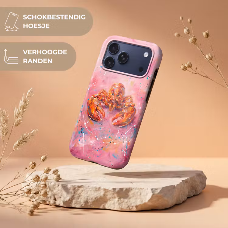 Telefoonhoesje Toughcase - Zeeleven - Kreeft - Spatters - Abstract - Roze — 5