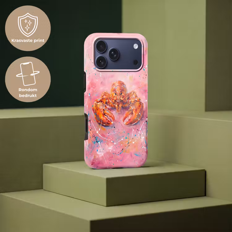 Telefoonhoesje Toughcase - Zeeleven - Kreeft - Spatters - Abstract - Roze — 7