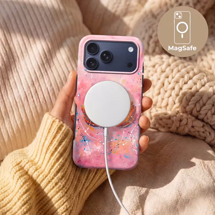 Telefoonhoesje Toughcase - Zeeleven - Kreeft - Spatters - Abstract - Roze — 8