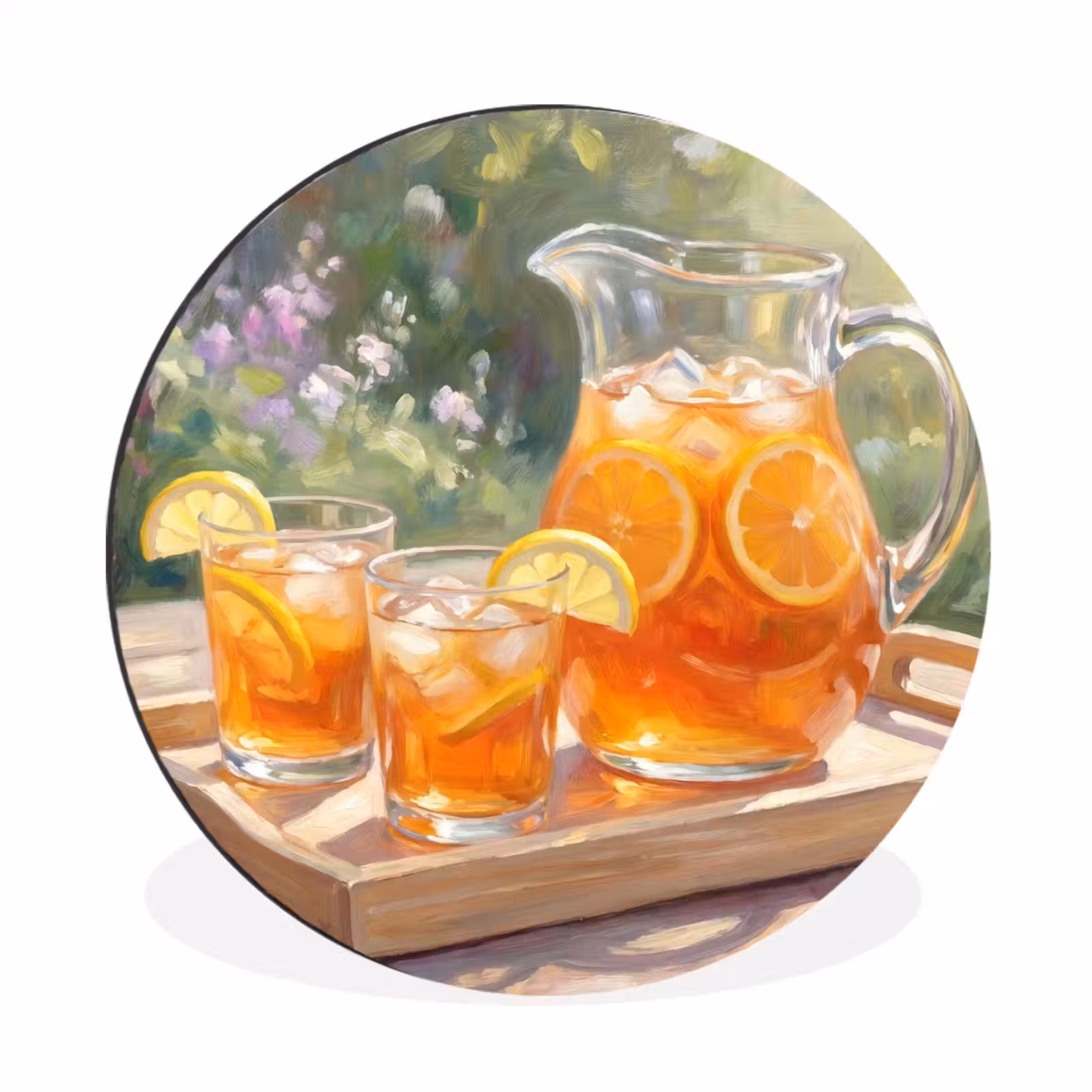 Wandcirkel - Aluminium - Drank - Citroen - Zomer - Tuin - Geel — 1