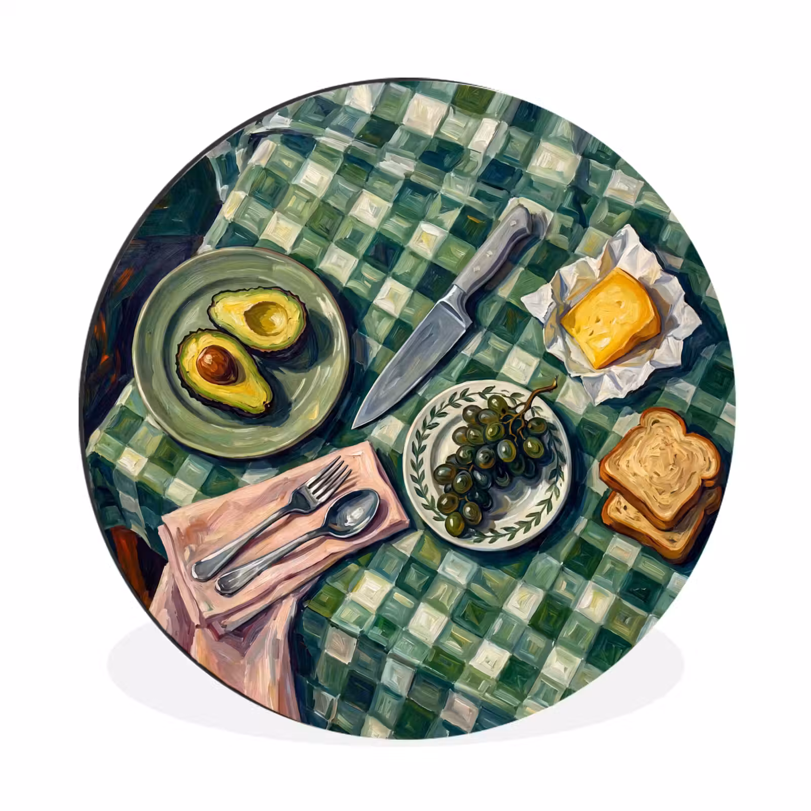 Wandcirkel - Aluminium - Eten - Ontbijt - Tafel - Modern - Groen — 1