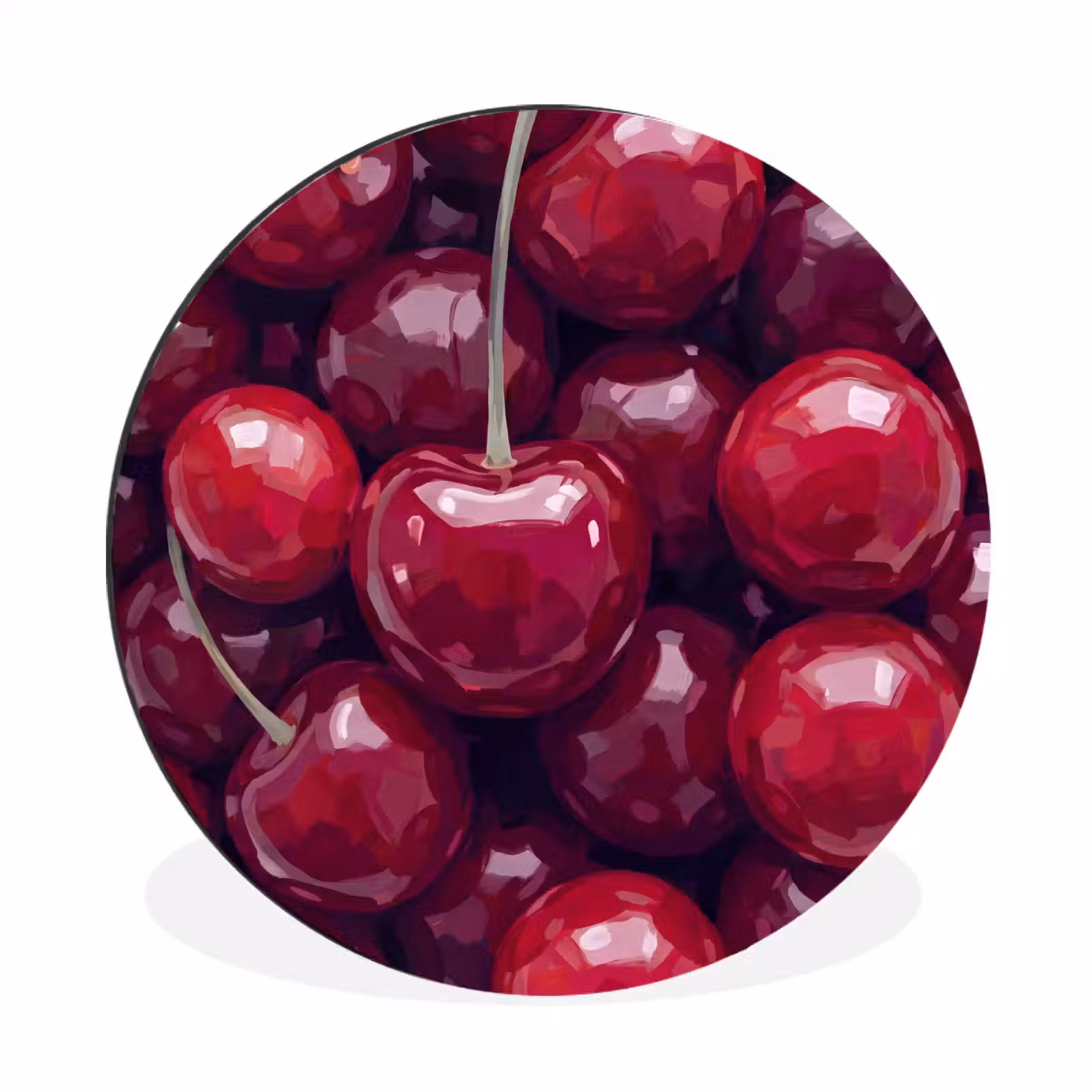 Wandcirkel - Aluminium - Fruit - Kersen - Eten - Modern - Rood — 1