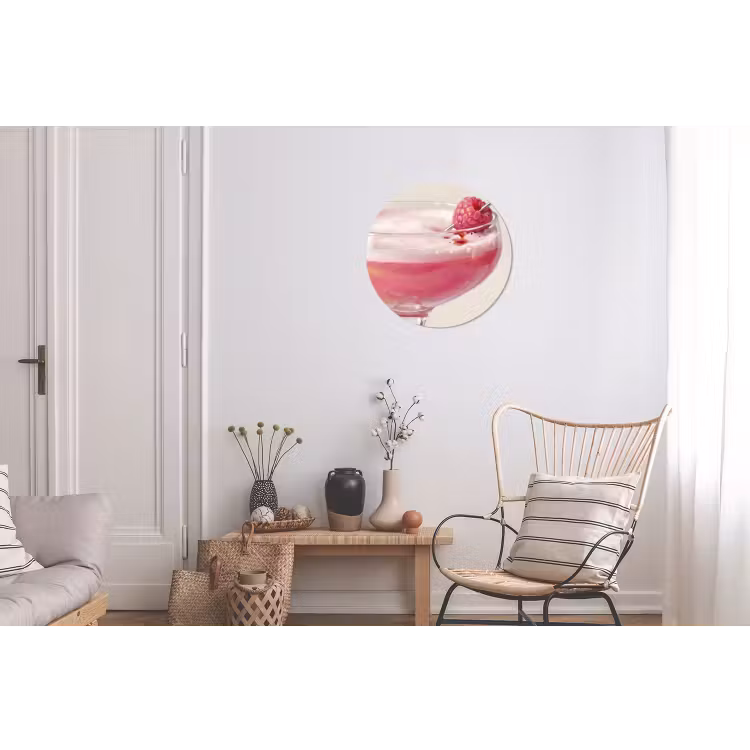Wandcirkel - Aluminium - Cocktail - Framboos - Drank - Modern - Roze — 2