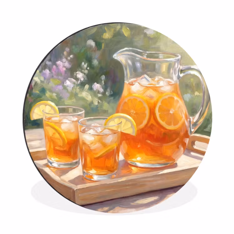 Wandcirkel - Aluminium - Drank - Citroen - Zomer - Tuin - Geel — 1