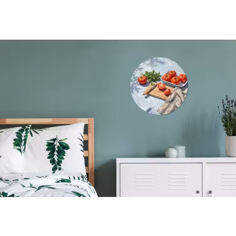 Wandcirkel - Aluminium - Eten - Keuken - Ingrediënten - Stillleven - Rood — 4