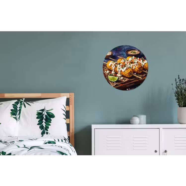 Wandcirkel - Aluminium - Eten - Maïs - Saus - Geschilderd - Geel — 4