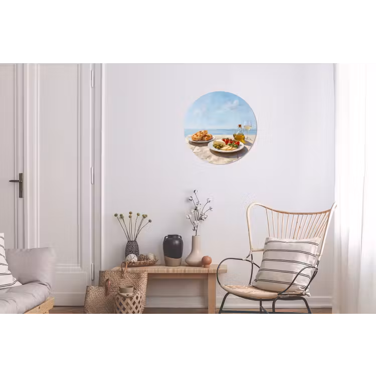 Wandcirkel - Aluminium - Eten - Middellandse Zee - Natuur - Geschilderd — 2
