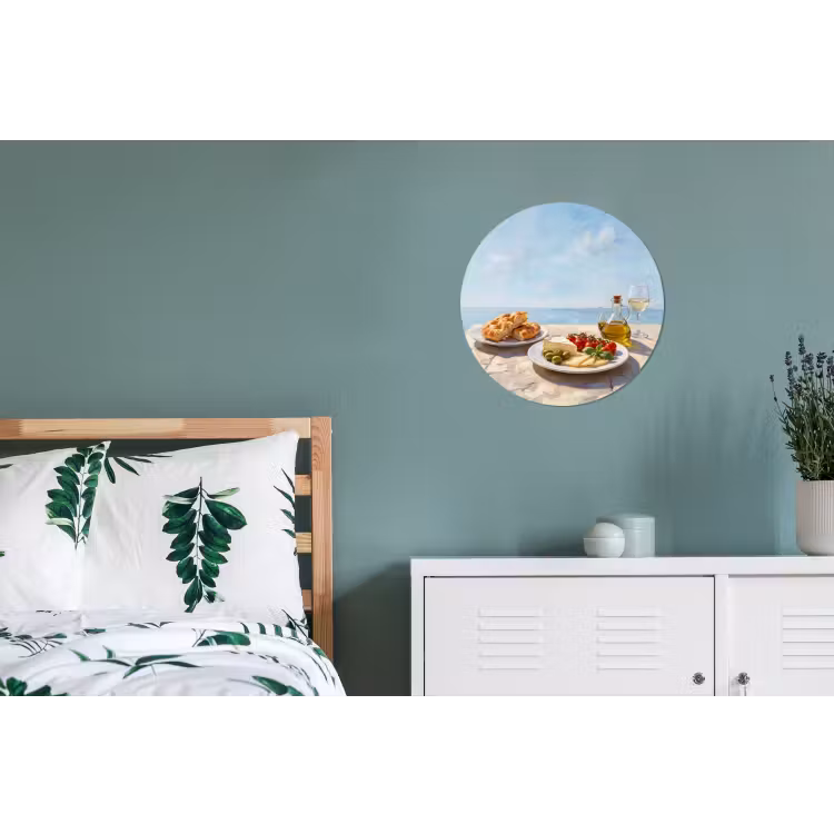 Wandcirkel - Aluminium - Eten - Middellandse Zee - Natuur - Geschilderd — 4
