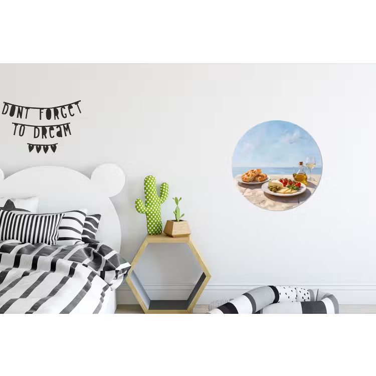 Wandcirkel - Aluminium - Eten - Middellandse Zee - Natuur - Geschilderd — 5