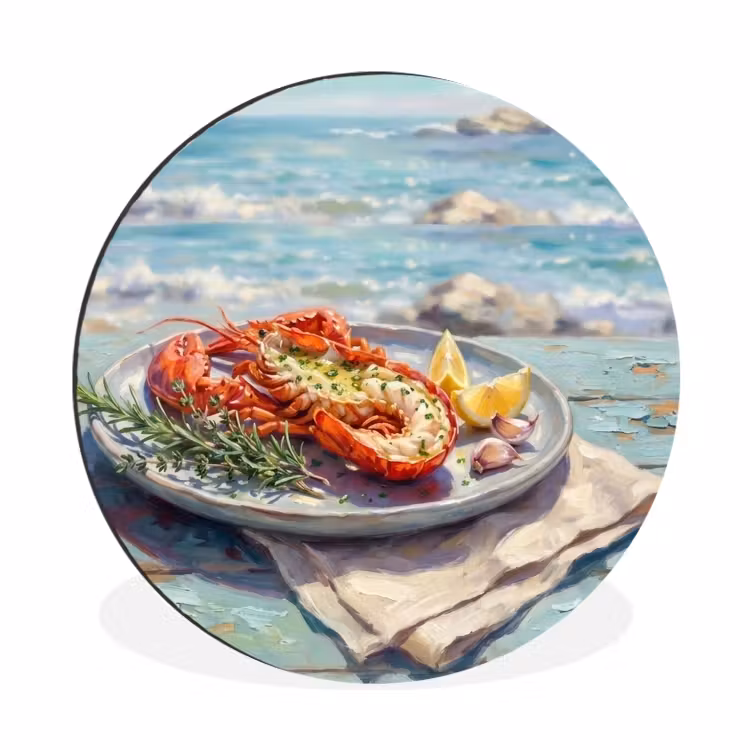 Wandcirkel - Aluminium - Eten - Zee - Kust - Modern - Blauw — 1